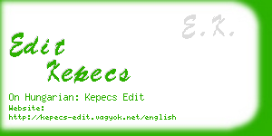 edit kepecs business card